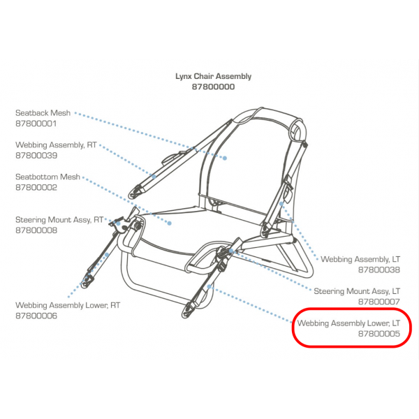 HOBIE WEBBING ASSY LT, LOWER ANCHOR (87800005)