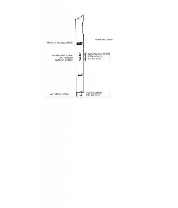 HOBIE MAST WAVE LOWER, NEWER TYPE T/ (38583141)